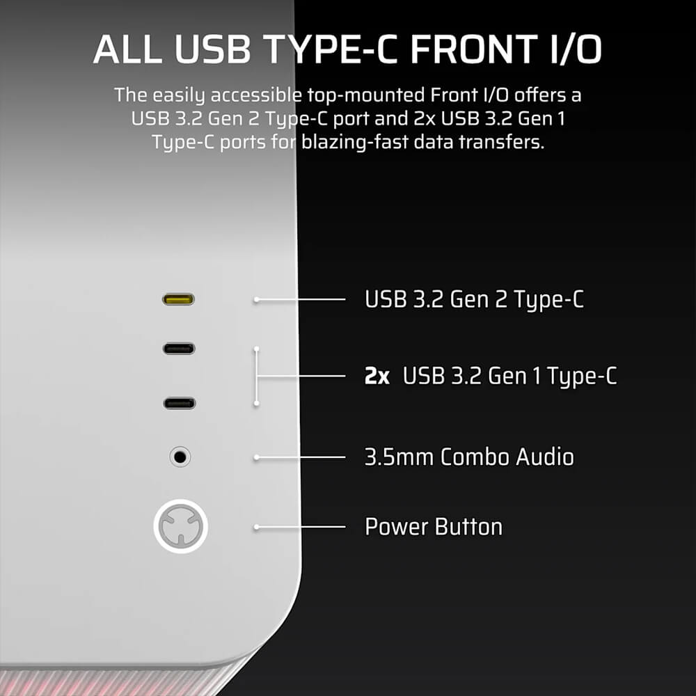 Corsair AIR 5400 LX R RGB iCUE LINK White H8 Corsair AIR 5400 LX-R RGB iCUE LINK White - Triple Chamber Mid-Tower PC Case - Ảnh 8