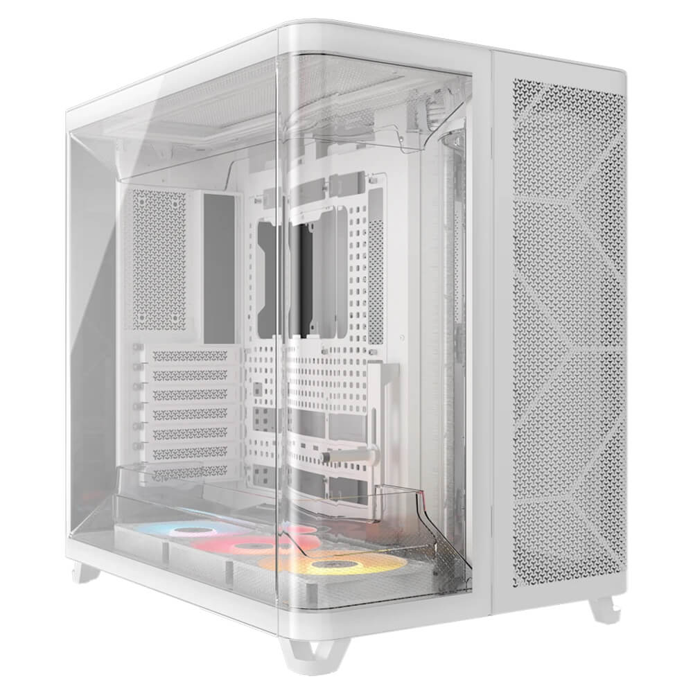 Corsair AIR 5400 RS R ARGB White H1 Corsair AIR 5400 RS-R ARGB White - Triple Chamber Mid-Tower PC Case