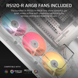 Corsair AIR 5400 RS R ARGB White H5 Corsair AIR 5400 RS-R ARGB White - Triple Chamber Mid-Tower PC Case