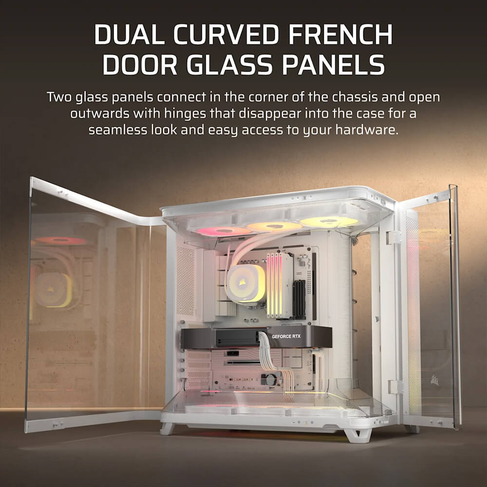 Corsair AIR 5400 RS R ARGB White H6 Corsair AIR 5400 RS-R ARGB White - Triple Chamber Mid-Tower PC Case - Ảnh 6