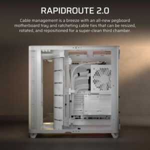 Corsair AIR 5400 RS R ARGB White H7 Corsair AIR 5400 RS-R ARGB White - Triple Chamber Mid-Tower PC Case