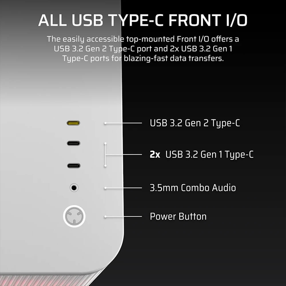 Corsair AIR 5400 RS R ARGB White H8 Corsair AIR 5400 RS-R ARGB White - Triple Chamber Mid-Tower PC Case - Ảnh 8