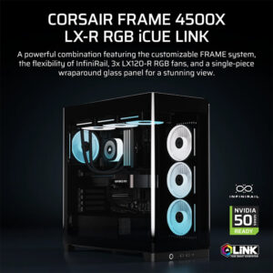 Corsair FRAME 4500X LX R RGB iCUE LINK Panoramic Black H2 Corsair FRAME 4500X LX-R RGB iCUE LINK Black - Panoramic Glass Mid-Tower PC Case