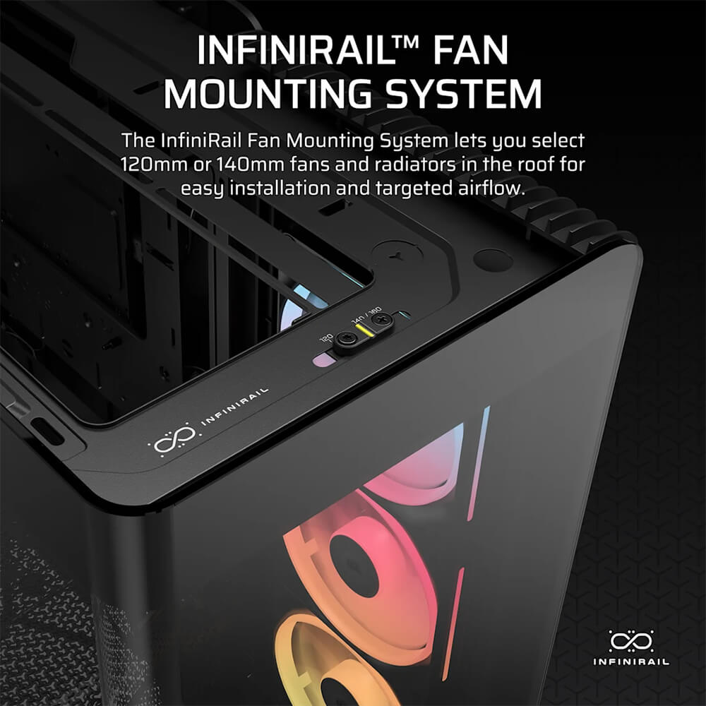 Corsair FRAME 4500X LX R RGB iCUE LINK Panoramic Black H5 Corsair FRAME 4500X LX-R RGB iCUE LINK Black - Panoramic Glass Mid-Tower PC Case - Ảnh 5