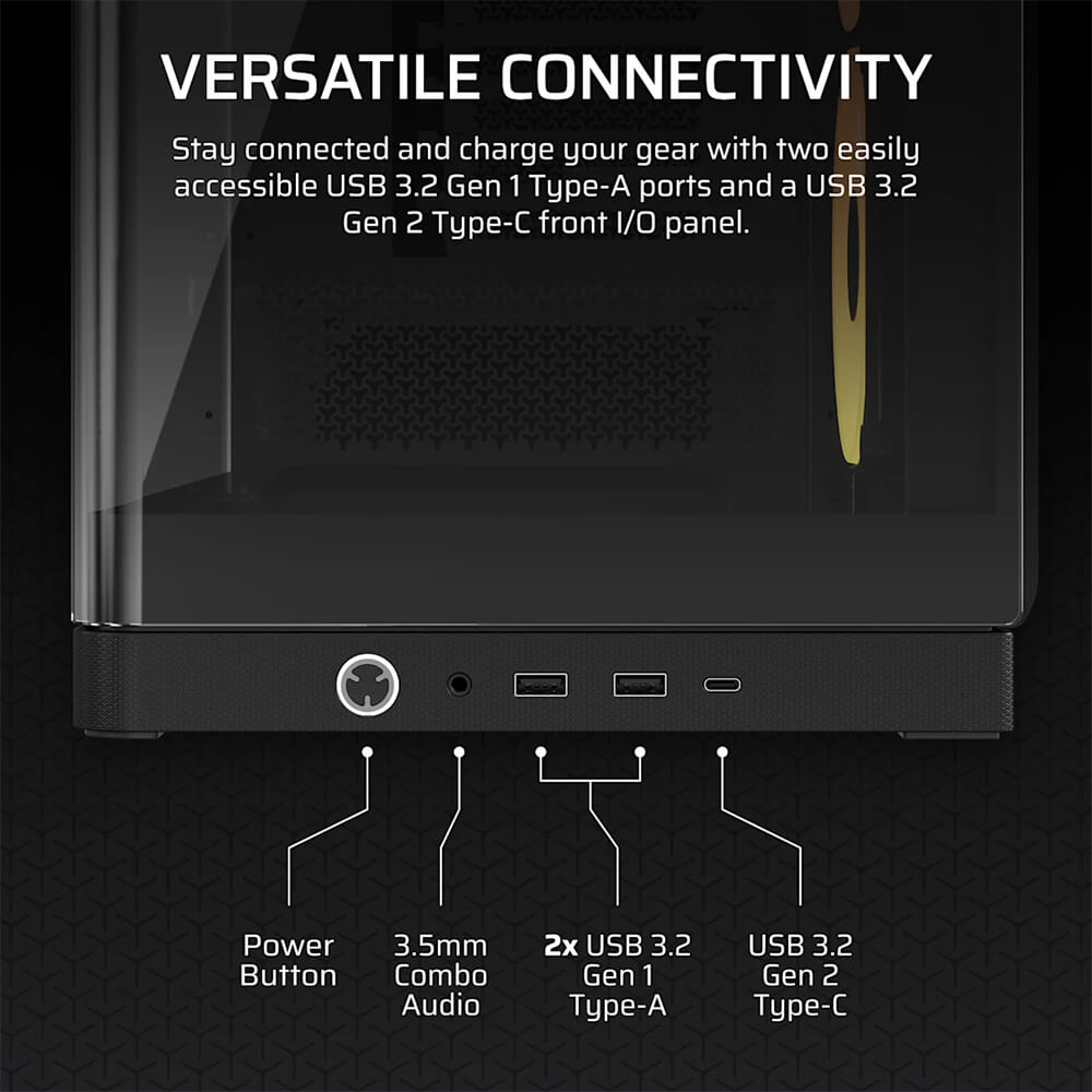 Corsair FRAME 4500X LX R RGB iCUE LINK Panoramic Black H8 Corsair FRAME 4500X LX-R RGB iCUE LINK Black - Panoramic Glass Mid-Tower PC Case - Ảnh 8