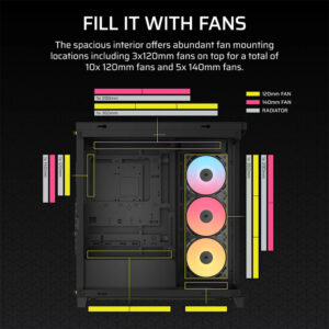 Corsair FRAME 4500X RS R ARGB Panoramic Black H6 Corsair FRAME 4500X RS-R ARGB Black - Panoramic Glass Mid-Tower PC Case