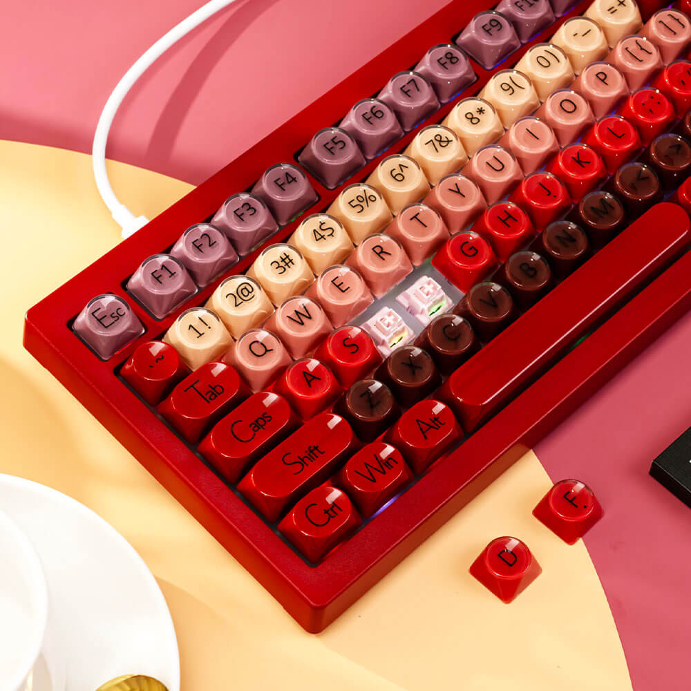 Veekos K75 Wine Red H2 Veekos K75 Wine Red - Gaming Mechanical Keyboard - Ảnh 2