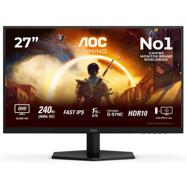 AOC Q27G42ZE 27 inch QHD Fast IPS 260Hz 0.3ms Gaming Monitor H1 AOC Q27G42ZE - 27 inch QHD Fast IPS / 260Hz / 0.3ms / Gaming Monitor