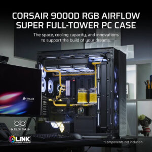 Corsair iCUE LINK 9000D AIRFLOW TG Super Tower Black Full Tower SSI EEB Case H6 Corsair iCUE LINK 9000D AIRFLOW TG Super-Tower Black - Full-Tower SSI-EEB Case - Ảnh 6