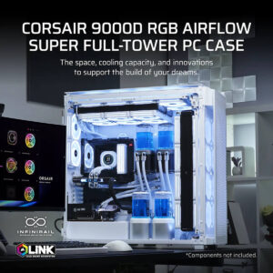 Corsair iCUE LINK 9000D AIRFLOW TG Super Tower White Full Tower SSI EEB Case H6 Corsair iCUE LINK 9000D AIRFLOW TG Super-Tower White - Full-Tower SSI-EEB Case - Ảnh 6