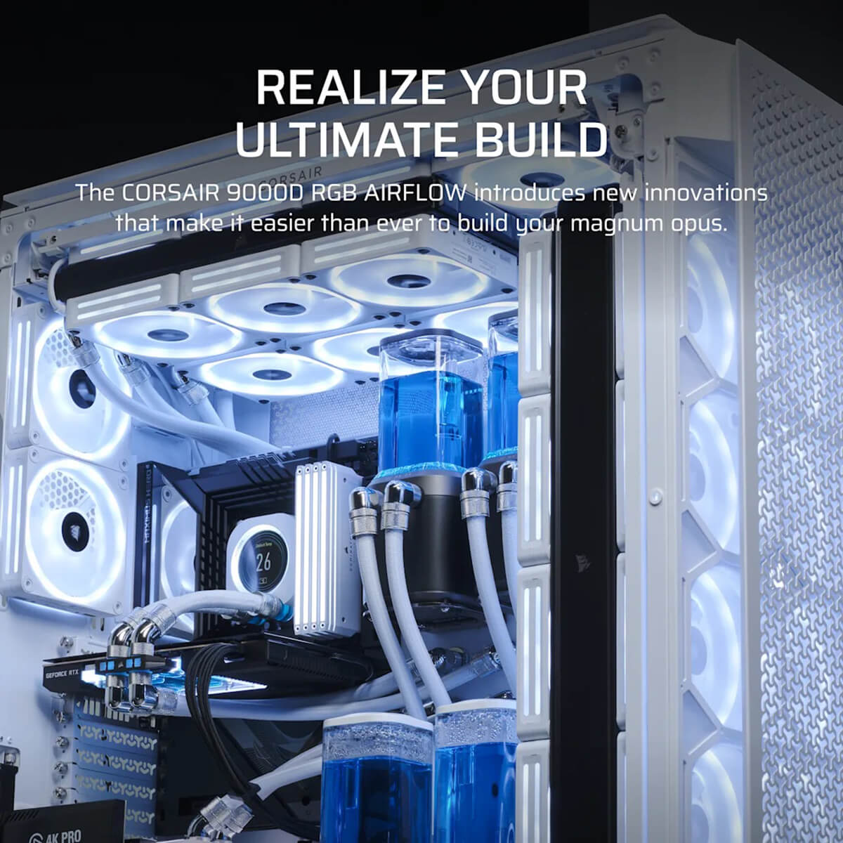 Corsair iCUE LINK 9000D AIRFLOW TG Super Tower White Full Tower SSI EEB Case H7 Corsair iCUE LINK 9000D AIRFLOW TG Super-Tower White - Full-Tower SSI-EEB Case - Ảnh 7