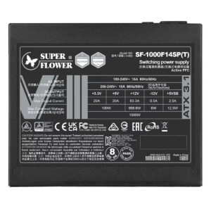 Super Flower LEADEX VIII Platinum PRO 1000W ATX 3.1 1000W 80 Plus Platinum Full Modular PSU H5 Super Flower LEADEX VIII Platinum PRO 1000W - ATX 3.1 - 1000W Cybenetics Platinum - Full Modular PSU - Ảnh 5