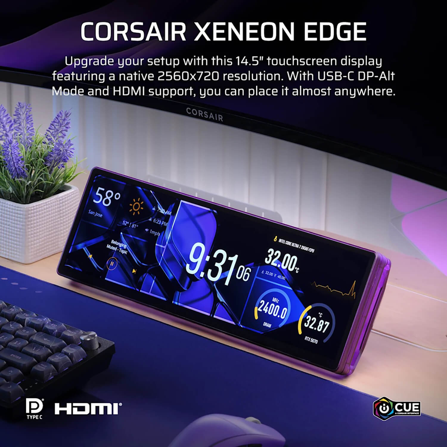 Corsair XENEON EDGE 14.5 inch UWHD AHVA 60Hz Touchscreen H4 Corsair XENEON EDGE - 14.5 inch UWHD AHVA | 60Hz | Touchscreen - Ảnh 4