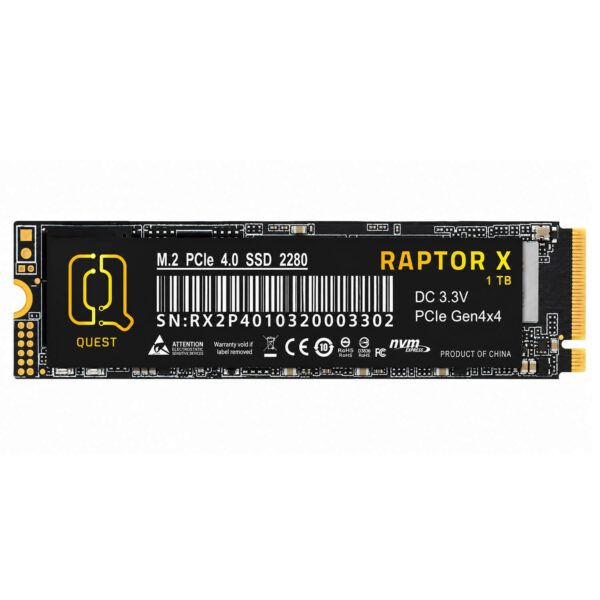 McQuest Digital Raptor X 1TB - M.2 NVME PCIe 4.0 x4 SSD