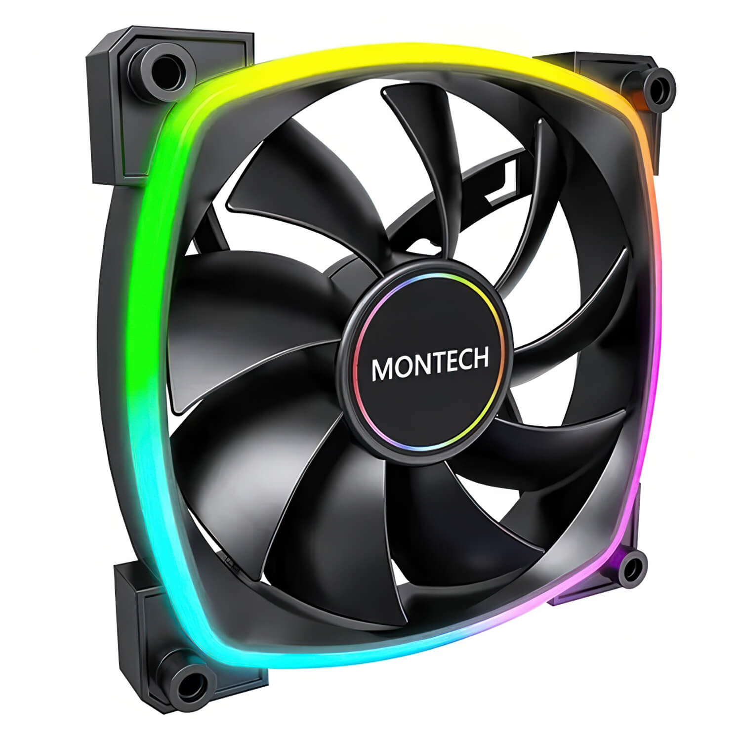 Montech AX140 PWM Black 140mm ARGB LED Fan Case H2 Montech AX140 PWM (Black) - 140mm ARGB LED Fan Case - Ảnh 2