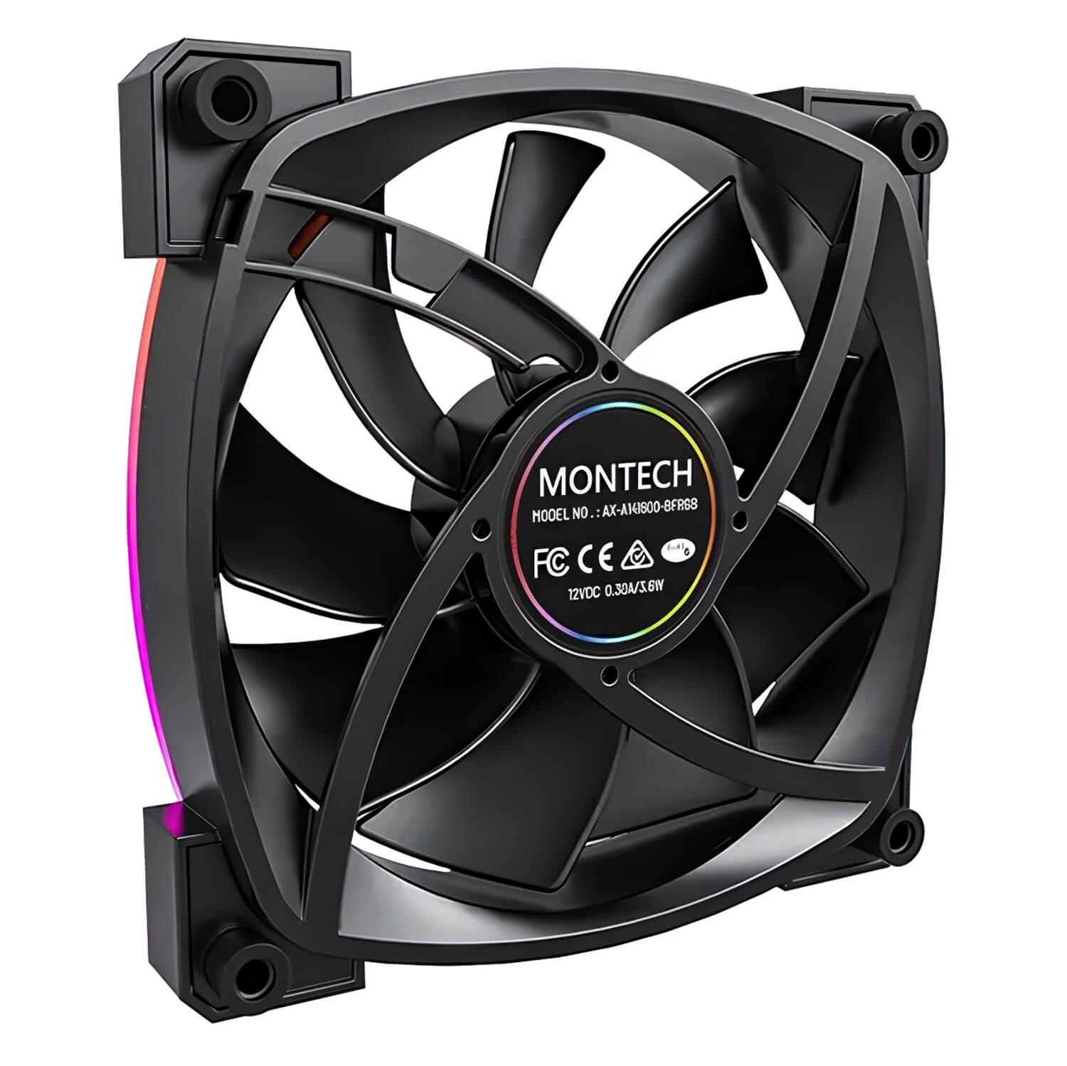Montech AX140 PWM Black 140mm ARGB LED Fan Case H4 Montech AX140 PWM (Black) - 140mm ARGB LED Fan Case - Ảnh 4