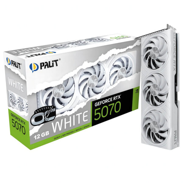 Palit GeForce RTX™ 5070 White OC 12GB GDDR7 H1 Palit GeForce RTX™ 5070 White OC - 12GB GDDR7