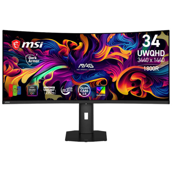 MSI MAG 341CQP QD-OLED X28 - 34 inch UWQHD QD-OLED | 280Hz | 0.03ms | Type-C | Curved Monitor
