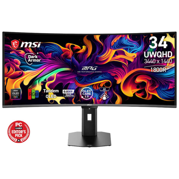 MSI MPG 341CQR QD OLED X36 H1 MSI MPG 341CQR QD-OLED X36 - 34 inch UWQHD QD-OLED | 360Hz | 0.03ms | Type-C | Curved Monitor