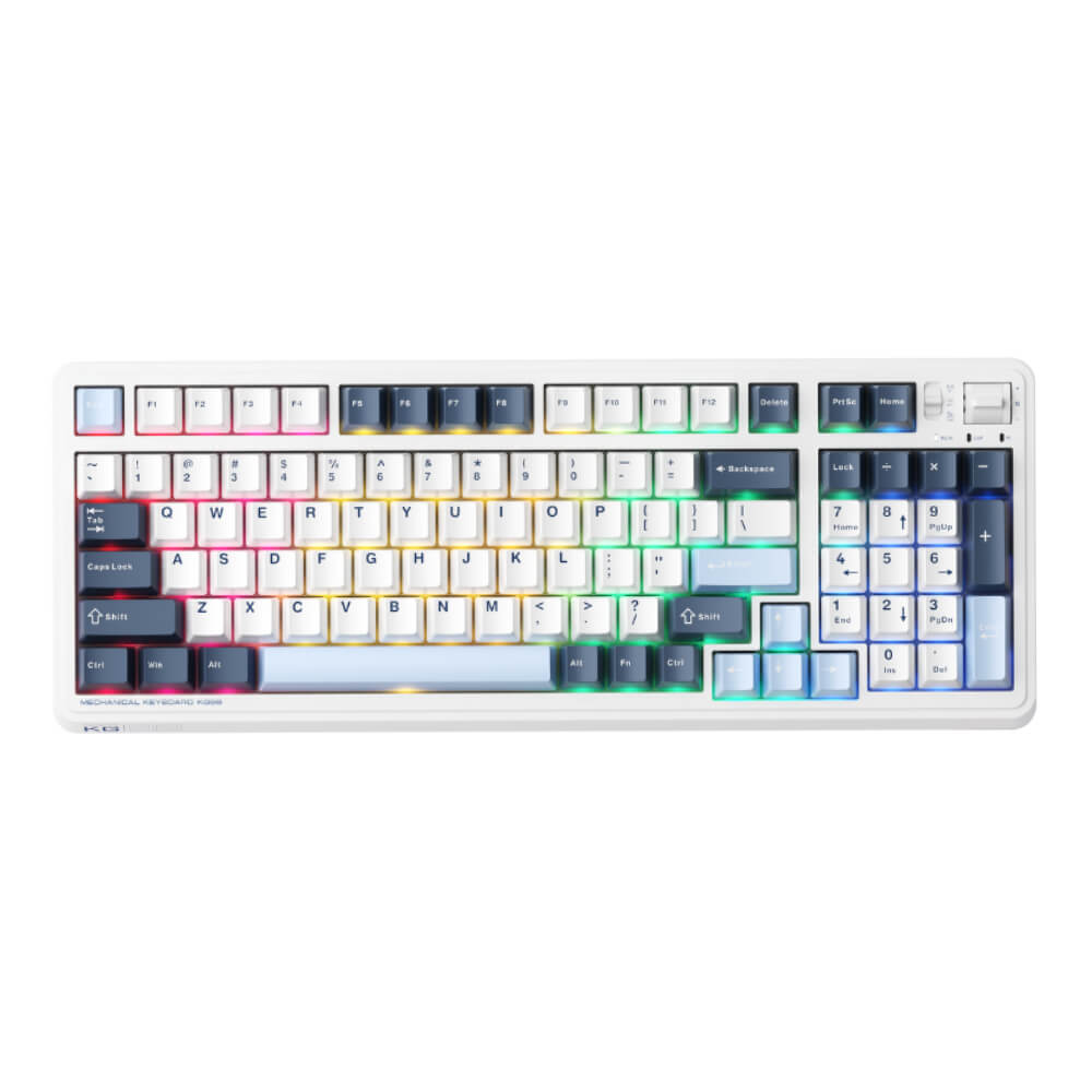 Machenike KG98 Tri mode RGB White H1 Machenike KG98 Tri-mode RGB - Wireless Gaming Mechanical Keyboard - Ảnh 5