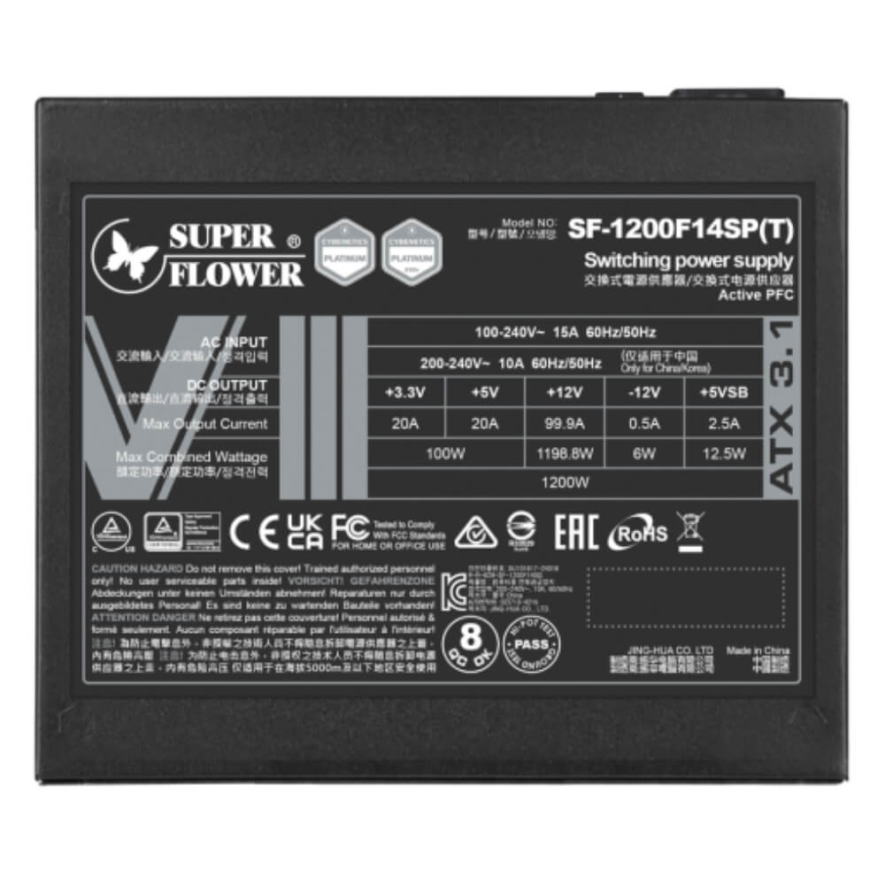 SuperFlower LEADEX VIII Platinum Pro 1200W ATX3.1 Cybenetics Platinum Den H7 Super Flower LEADEX VIII Platinum PRO 1200W Black - ATX 3.1 - 1000W Cybenetics Platinum - Full Modular PSU - Ảnh 7