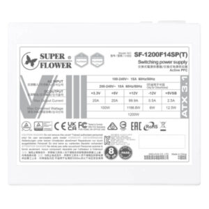 SuperFlower LEADEX VIII Platinum Pro 1200W Trang H7 Super Flower LEADEX VIII Platinum PRO 1200W White - ATX 3.1 - 1000W Cybenetics Platinum - Full Modular PSU - Ảnh 7