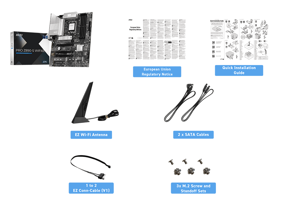 msi pro z890 s wifi6e accessory MSI PRO Z890-S WIFI6E - Socket 1851