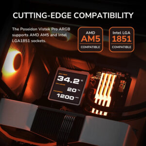 Cougar POSEIDON VISTEK PRO ARGB 360 Black - 360mm Liquid Cooler - Ảnh 9