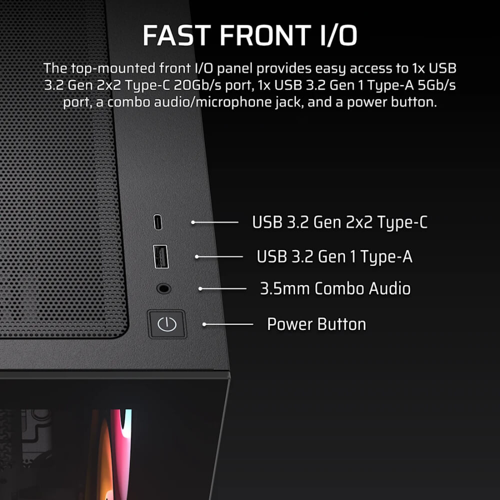 Corsair 2800X RS R ARGB Black H5 Corsair 2800X RS-R ARGB Black - Micro-ATX PC Case - Ảnh 5