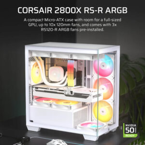 Corsair 2800X RS R ARGB White H2 Corsair 2800X RS-R ARGB White - Micro-ATX PC Case - Ảnh 2