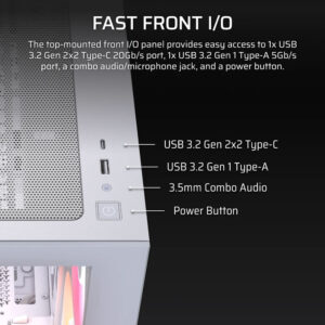 Corsair 2800X RS R ARGB White H5 Corsair 2800X RS-R ARGB White - Micro-ATX PC Case - Ảnh 5