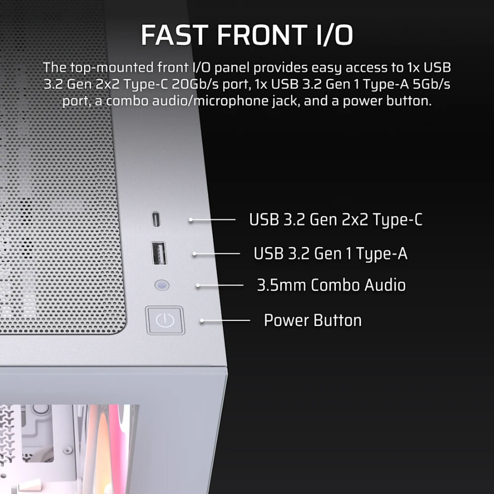 Corsair 2800X RS R ARGB White H5 Corsair 2800X RS-R ARGB White - Micro-ATX PC Case - Ảnh 5