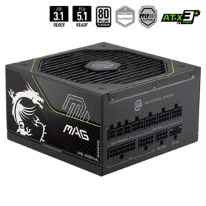 MSI MAG A1200PLS PCIE5 - 1200W 80 PLUS PLATINUM - Fully Modular - Support PCIe Gen 5.1 Graphics Card